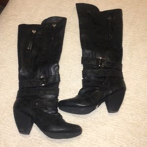 Black knee-high boots